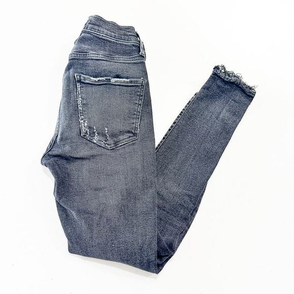 AGOLDE Black Stretch Denim Jeans Ripped Charcoal Skinny A018 C-844 Size 24 - Picture 9 of 9
